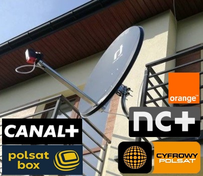 Montaż anten satelitarnych Warszawa Bielany CANAL+ Polsat Box