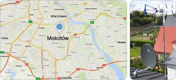 Mokotów w Warszawie - tu wykonujemuy usługi instalacyjne RTV-SAT, montaż, serwis i ustawianie anten tv
